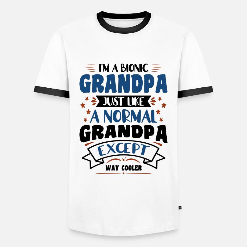 I'm a Bionic Grandpa - Männer Kontrast-T-Shirt - Weiß/Schwarz