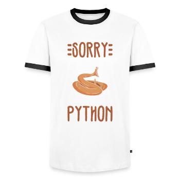 Banana Königspython Schlange - Men's Ringer Shirt - white/black - Front - AI Model Female 172 light (172cm) & AI Model Male 178 dark (178cm)