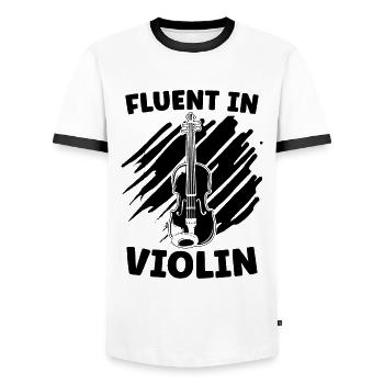 Violon Violon Violon Rétro Instrument Violoniste - T-shirt contrasté Homme - blanc/noir - Devant - AI Model Female 172 light (172cm) & AI Model Male 178 dark (178cm)