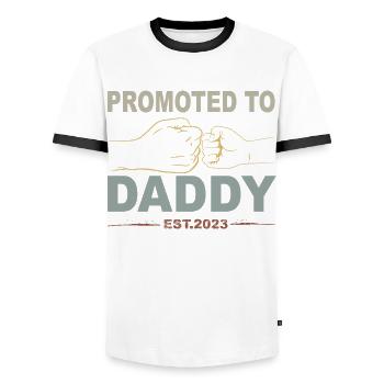 Retro Papa Outfit zum Vatertag - Männer Kontrast-T-Shirt - Weiß/Schwarz - Vorne - AI Model Female 172 light (172cm) & AI Model Male 178 dark (178cm)