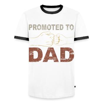 Tenue Retro Papa pour la fête des pères - T-shirt contrasté Homme - blanc/noir - Devant - AI Model Female 172 light (172cm) & AI Model Male 178 dark (178cm)