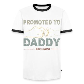 Retro Papa Outfit zum Vatertag - Männer Kontrast-T-Shirt - Weiß/Schwarz - Vorne - AI Model Female 172 light (172cm) & AI Model Male 178 dark (178cm)
