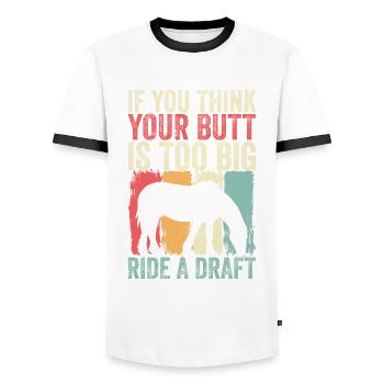 Clyadesdale Reiter Big Horse - Men's Ringer Shirt - white/black - Front - AI Model Female 172 light (172cm) & AI Model Male 178 dark (178cm)