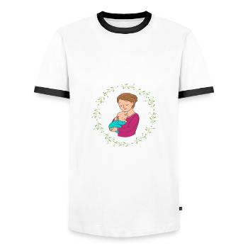 Du bist meine Lieblings Mama - Männer Kontrast-T-Shirt - Weiß/Schwarz - Vorne - AI Model Female 172 light (172cm) & AI Model Male 178 dark (178cm)