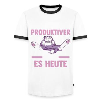 Ich Atme Produktiver Wird Es Heute Nicht Mehr Katz - Männer Kontrast-T-Shirt - Weiß/Schwarz - Vorne - AI Model Female 172 light (172cm) & AI Model Male 178 dark (178cm)