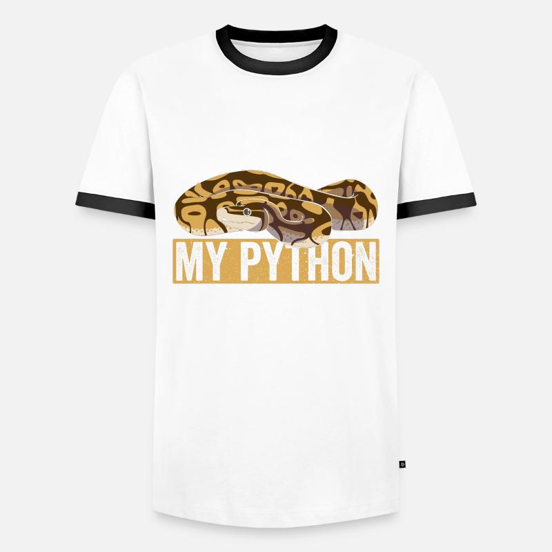 Königspython Boule de banane Python - T-shirt contrasté Homme - blanc/noir