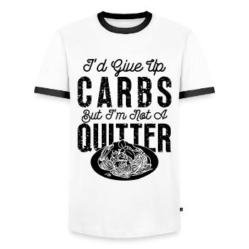 I'd Give Up Carbs Healthy Living Low Carb Lover - Men's Ringer Shirt - white/black - Front - AI Model Female 172 light (172cm) & AI Model Male 178 dark (178cm)