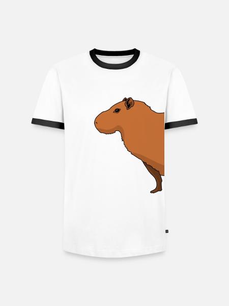 Capybara Capybaras Wasserschwein - Männer Kontrast-T-Shirt - Weiß/Schwarz