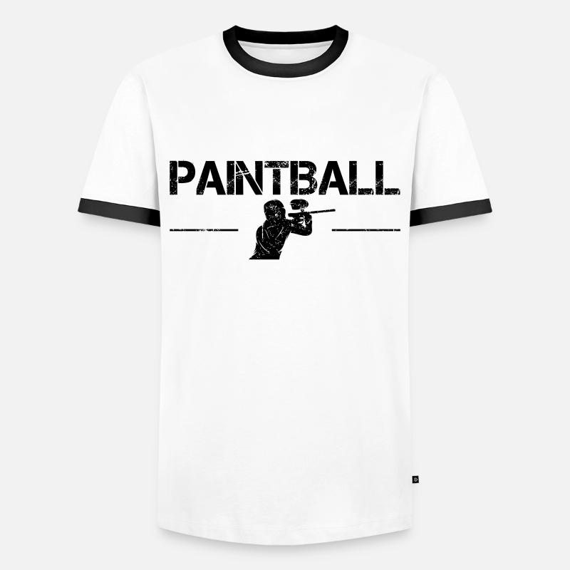 Paintball - Männer Kontrast-T-Shirt - Weiß/Schwarz