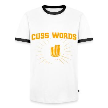 Hufeisen-Werfen Hufeisen-Werfen Hufeisen-Wurfspiel - Männer Kontrast-T-Shirt - Weiß/Schwarz - Vorne - AI Model Female 172 light (172cm) & AI Model Male 178 dark (178cm)
