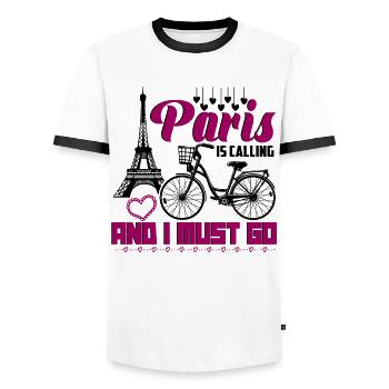 Ich Liebe Paris Frankreich - Männer Kontrast-T-Shirt - Weiß/Schwarz - Vorne - AI Model Female 172 light (172cm) & AI Model Male 178 dark (178cm)