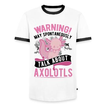 Axolotl Cadeau Amphibien à queue - T-shirt contrasté Homme - blanc/noir - Devant - AI Model Female 172 light (172cm) & AI Model Male 178 dark (178cm)