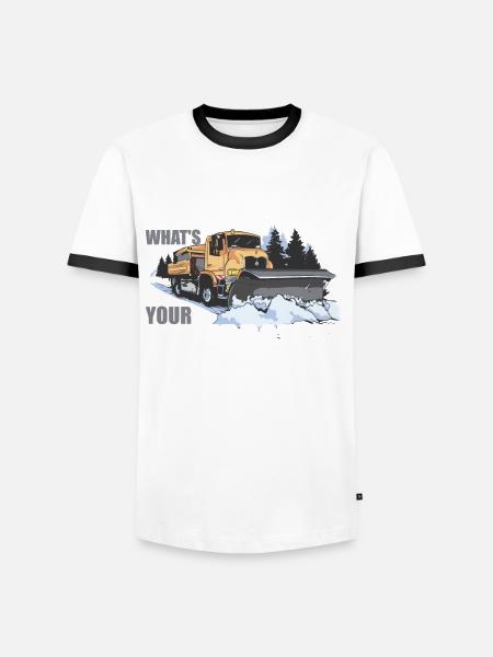 I Plow Snow Schneepflugfahrer - Männer Kontrast-T-Shirt - Weiß/Schwarz