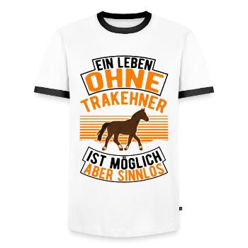 Ein Leben ohne Trakehner ist möglich Aber sinnlos - Männer Kontrast-T-Shirt - Weiß/Schwarz - Vorne - AI Model Female 172 light (172cm) & AI Model Male 178 dark (178cm)