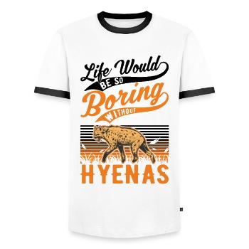 Hyäne Geschenk Erdwolf Hyena - Männer Kontrast-T-Shirt - Weiß/Schwarz - Vorne - AI Model Female 172 light (172cm) & AI Model Male 178 dark (178cm)