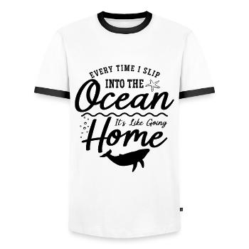 Every Time I Slip Marine Science Marine Biologist - Men's Ringer Shirt - white/black - Front - AI Model Female 172 light (172cm) & AI Model Male 178 dark (178cm)