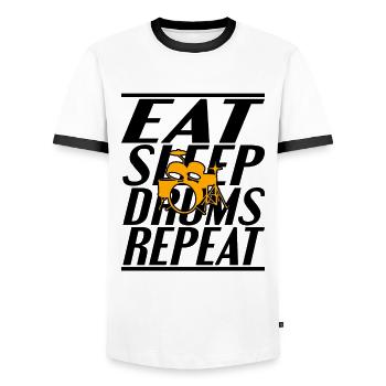 Nourriture Sleeping Drums - T-shirt contrasté Homme - blanc/noir - Devant - AI Model Female 172 light (172cm) & AI Model Male 178 dark (178cm)