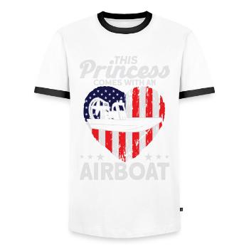 Hydravion à hydravion Capitaine de bateau Cadeau - T-shirt contrasté Homme - blanc/noir - Devant - AI Model Female 172 light (172cm) & AI Model Male 178 dark (178cm)
