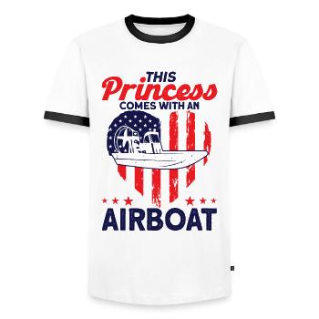 Hydravion à hydravion Capitaine de bateau Cadeau - T-shirt contrasté Homme - blanc/noir - Devant - AI Model Female 172 light (172cm) & AI Model Male 178 dark (178cm)