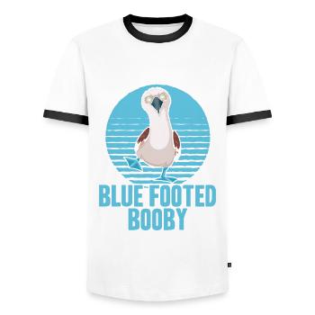 Fou de Bassan à pieds bleus Oiseau de Bassan Cadeau - T-shirt contrasté Homme - blanc/noir - Devant - AI Model Female 172 light (172cm) & AI Model Male 178 dark (178cm)