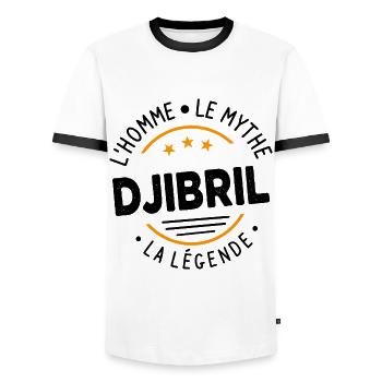 Djibril L'Homme Le Mythe La Légende - T-shirt contrasté Homme - blanc/noir - Devant - AI Model Female 172 light (172cm) & AI Model Male 178 dark (178cm)