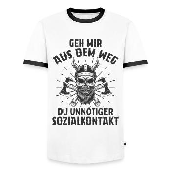 Geh Mir Aus Dem Weg Du Unnötiger Sozialkontakt - Männer Kontrast-T-Shirt - Weiß/Schwarz - Vorne - AI Model Female 172 light (172cm) & AI Model Male 178 dark (178cm)