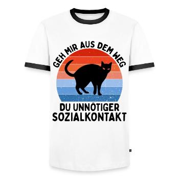 Geh Mir Aus Dem Weg Du Unnötiger Sozialkontakt - Männer Kontrast-T-Shirt - Weiß/Schwarz - Vorne - AI Model Female 172 light (172cm) & AI Model Male 178 dark (178cm)