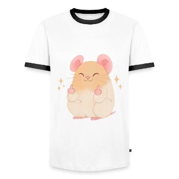 Erkenne Die Zeichen Hamster - Männer Kontrast-T-Shirt - Weiß/Schwarz - Vorne - AI Model Female 172 light (172cm) & AI Model Male 178 dark (178cm)