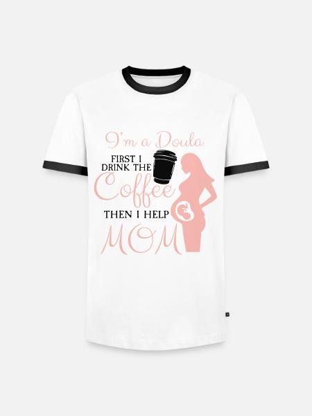 Sono un'ostetrica doula - Maglietta Contrast da uomo - bianco/nero