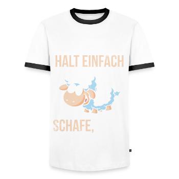 Ich mag einfach Schafe, Okay? Schaf - Männer Kontrast-T-Shirt - Weiß/Schwarz - Vorne - AI Model Female 172 light (172cm) & AI Model Male 178 dark (178cm)