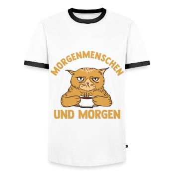Ich Hasse Morgenmenschen Und Morgen Und Menschen K - Männer Kontrast-T-Shirt - Weiß/Schwarz - Vorne - AI Model Female 172 light (172cm) & AI Model Male 178 dark (178cm)