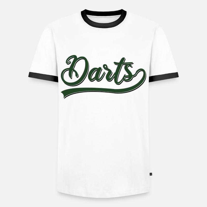 Darts - Männer Kontrast-T-Shirt - Weiß/Schwarz