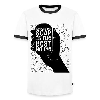 Handcrafted Soap Is The Essential Oils Soap Maker - Men's Ringer Shirt - white/black - Front - AI Model Female 172 light (172cm) & AI Model Male 178 dark (178cm)
