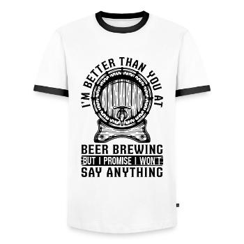 I'm Better Than You Beer Brewing Hops Beer Brewer - Männer Kontrast-T-Shirt - Weiß/Schwarz - Vorne - AI Model Female 172 light (172cm) & AI Model Male 178 dark (178cm)