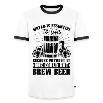 Water Is Essential To Life Home Brewer Beer Brewer - Men's Ringer Shirt - white/black - Front - AI Model Female 172 light (172cm) & AI Model Male 178 dark (178cm)