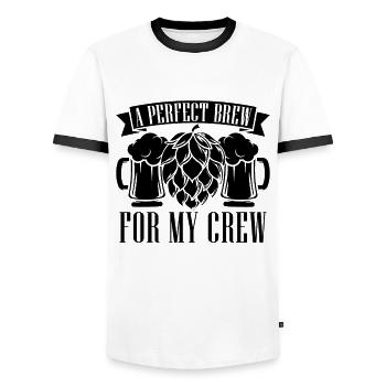 A Perfect Brew For Beer Brewing Malt Beer Brewer - Men's Ringer Shirt - white/black - Front - AI Model Female 172 light (172cm) & AI Model Male 178 dark (178cm)