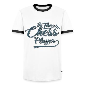 The chess player - Men's Ringer Shirt - white/black - Front - AI Model Female 172 light (172cm) & AI Model Male 178 dark (178cm)