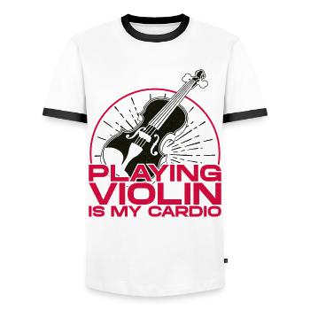 Violin Violinist Playing Violin Is - Männer Kontrast-T-Shirt - Weiß/Schwarz - Vorne - AI Model Female 172 light (172cm) & AI Model Male 178 dark (178cm)