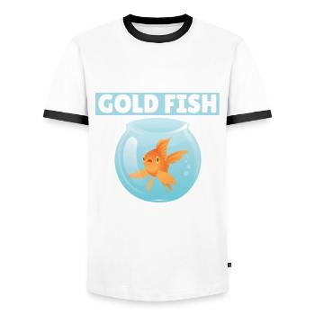 Mehr Goldfisch Verspreche Ich Karpfen Japan - Männer Kontrast-T-Shirt - Weiß/Schwarz - Vorne - AI Model Female 172 light (172cm) & AI Model Male 178 dark (178cm)