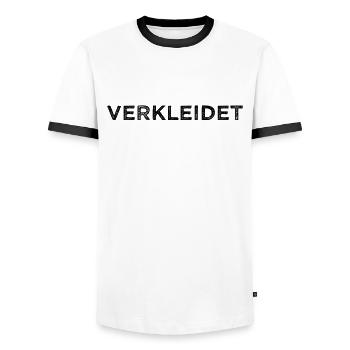 Verkleidet Kostüm Halloween Fasching Karneval Fun - Männer Kontrast-T-Shirt - Weiß/Schwarz - Vorne - AI Model Female 172 light (172cm) & AI Model Male 178 dark (178cm)
