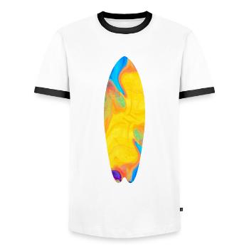 Surfeurs Surfeurs Surfeurs - T-shirt contrasté Homme - blanc/noir - Devant - AI Model Female 172 light (172cm) & AI Model Male 178 dark (178cm)