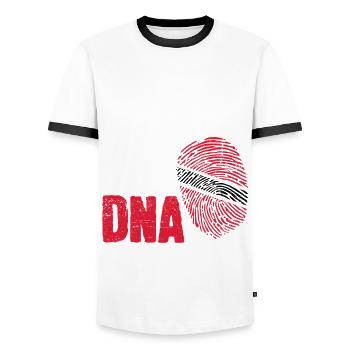ADN Trini Tobago Trinidad Flag Trinidadian - T-shirt contrasté Homme - blanc/noir - Devant - AI Model Female 172 light (172cm) & AI Model Male 178 dark (178cm)