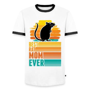 Rat Mama Rat Owner Rat Girl - Men's Ringer Shirt - white/black - Front - AI Model Female 172 light (172cm) & AI Model Male 178 dark (178cm)