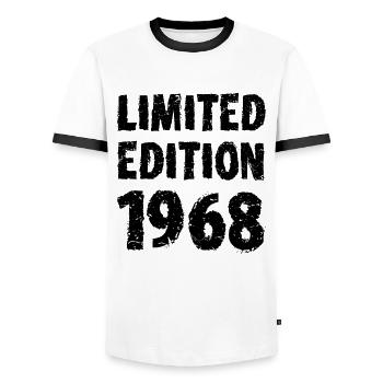 1968 Limited Edition Birthday Gift Wife Husband - Men's Ringer Shirt - white/black - Front - AI Model Female 172 light (172cm) & AI Model Male 178 dark (178cm)