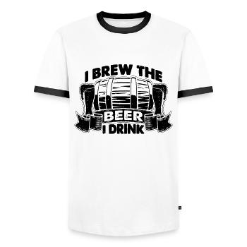 Je brasse la bière I brasse la bière artisanale brasseur de bière - T-shirt contrasté Homme - blanc/noir - Devant - AI Model Female 172 light (172cm) & AI Model Male 178 dark (178cm)