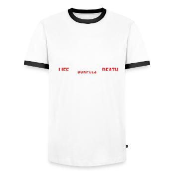 Gift for Sports Workout WOD Bodybuilding Sport - Men's Ringer Shirt - white/black - Front - AI Model Female 172 light (172cm) & AI Model Male 178 dark (178cm)