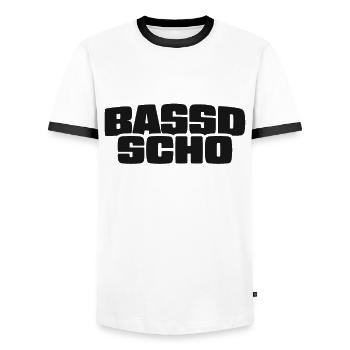 Bassd scho - Franken fränkisch fränggisch Geschenk - Männer Kontrast-T-Shirt - Weiß/Schwarz - Vorne - AI Model Female 172 light (172cm) & AI Model Male 178 dark (178cm)