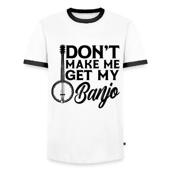 Ne me faites pas obtenir mon banjo musique folklorique Lecteur de banjo - T-shirt contrasté Homme - blanc/noir - Devant - AI Model Female 172 light (172cm) & AI Model Male 178 dark (178cm)