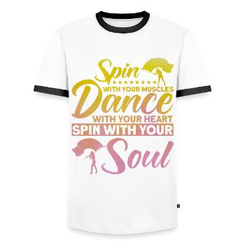 Dance With Your Heart Flag Guard Gift - Men's Ringer Shirt - white/black - Front - AI Model Female 172 light (172cm) & AI Model Male 178 dark (178cm)