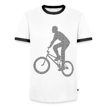 BMX - Men's Ringer Shirt - white/black - Front - AI Model Female 172 light (172cm) & AI Model Male 178 dark (178cm)
